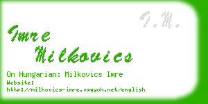 imre milkovics business card